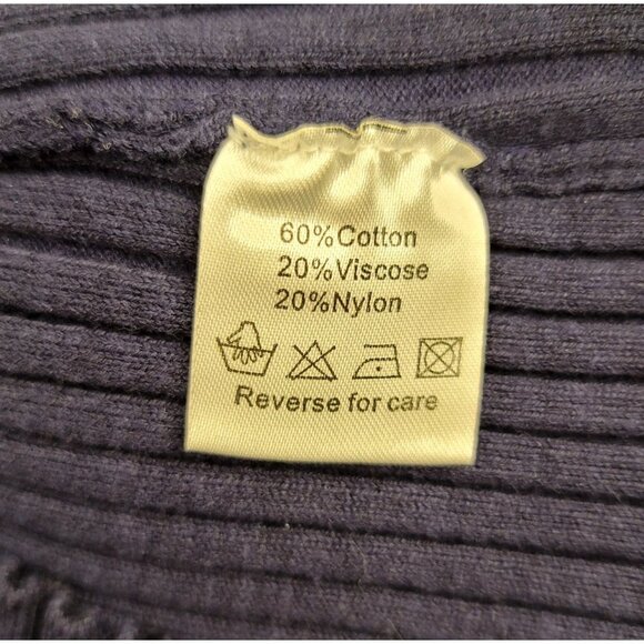 Belldini Ribbed Navy Sweater Gold Chain Rhinestone Detail XL Cotton Viscose - Picture 5 of 10